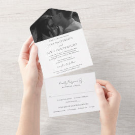 Casamento Clássico Foto Preto e Branco Minimalista