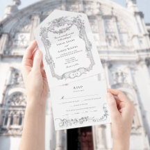 Casamento Clássico Francês Ornate com Grinalda de 