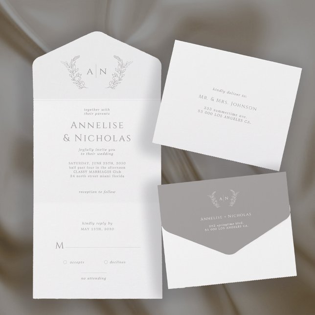Casamento clássico minimalista de monograma formal (Criador carregado)