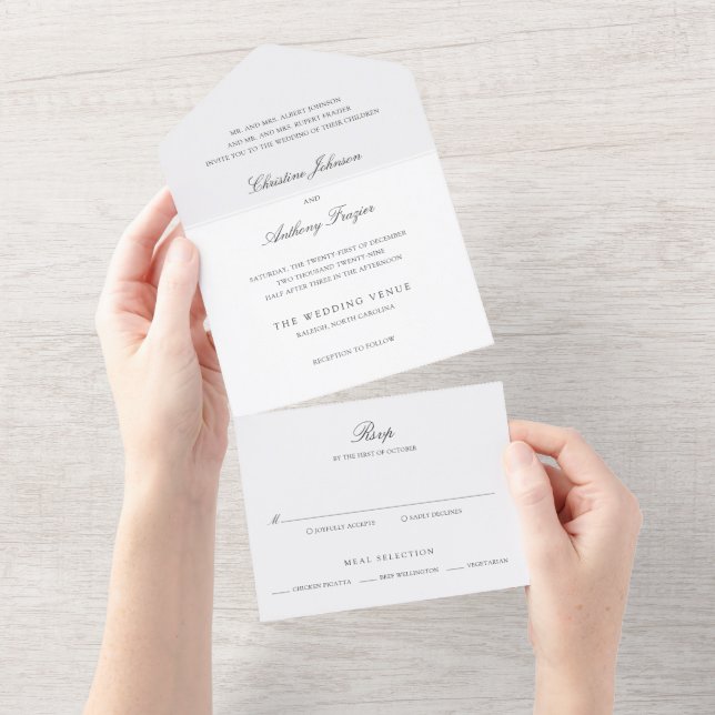 Casamento Clássico Preto e Branco de Dinheiro Anti (Aba destacável)