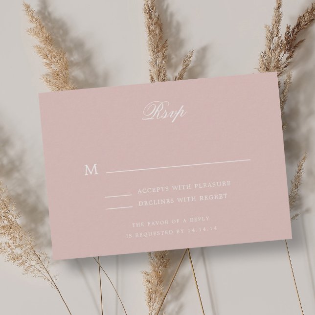 Casamento Clássico Romântico RSVP Blush Burgundy (Romantic Classic Wedding RSVP Blush Burgundy )