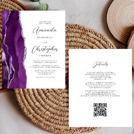 Casamento Código QR Ágata Roxo Orçamento Prata