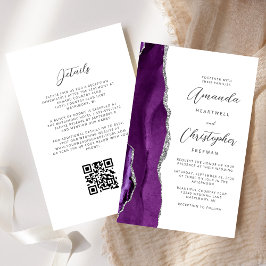 Casamento Código QR Ágata Roxo Orçamento Prata