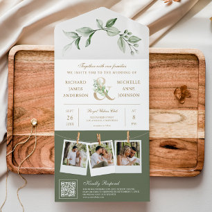 Casamento Código QR Ampersand Ouro de Sage Greener