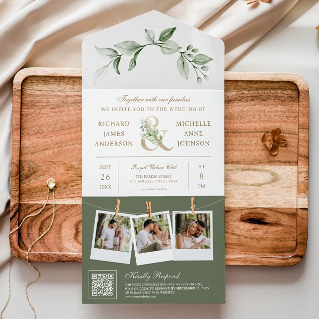 Casamento Código QR Ampersand Ouro de Sage Greener (Criador carregado)