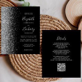 Casamento Código QR Brilho Prata Orçamento