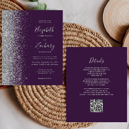 Casamento Código QR Brilho Roxo Orçamento