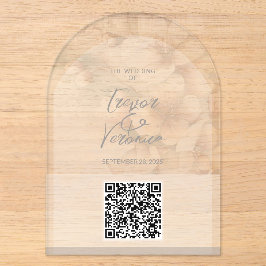 Casamento Código QR Cherry Blossom Convite