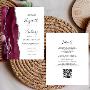 Casamento Código QR com Ágata Prata Orçamento Borg