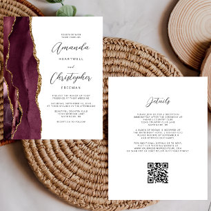 Casamento Código QR de Ágata Dourada de Orçamento 