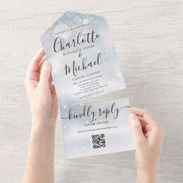 Casamento Código QR de Flocos de Neve de Inverno