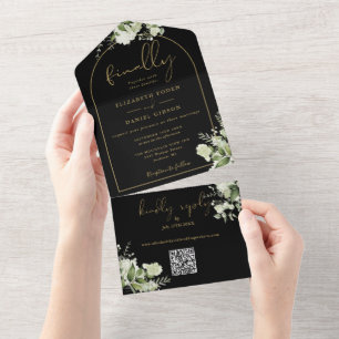 Casamento Código QR de Verdejante Arco de Ouro Pre