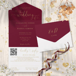 Casamento Código QR em Script de Corações em Borgo