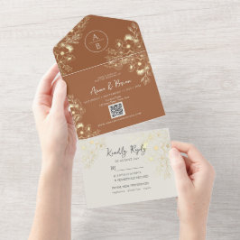 Casamento Código QR em Terracota