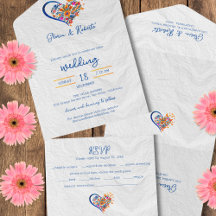 Casamento Colorido de Coração Floral Mexicano