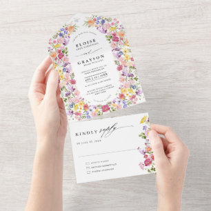 Casamento Colorido de Primavera Wildflower Meadow
