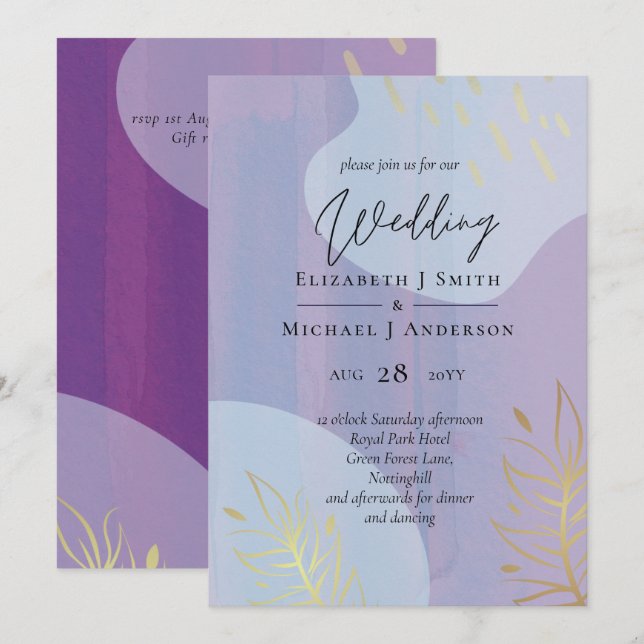 Casamento com Abstrato moderno japonês escandinavo (Frente/Verso)