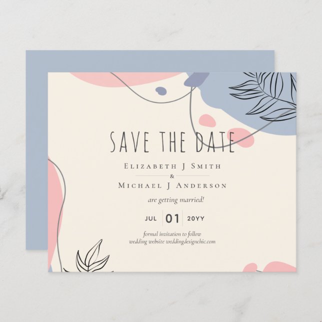 Casamento com Abstrato moderno japonês escandinavo (Frente/Verso)