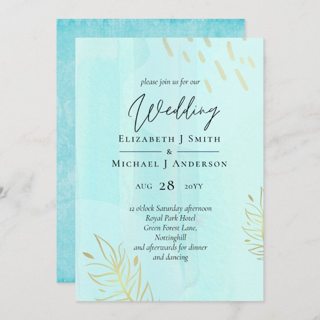 Casamento com Abstrato moderno japonês escandinavo (Frente/Verso)