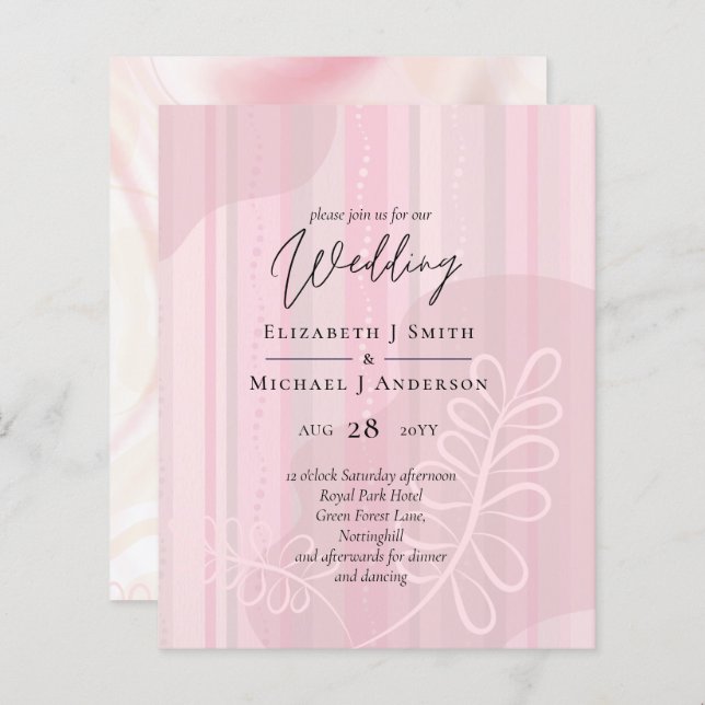 Casamento com Abstrato moderno japonês escandinavo (Frente/Verso)