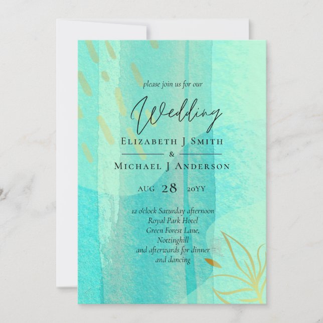 Casamento com Abstrato moderno japonês escandinavo (Frente)