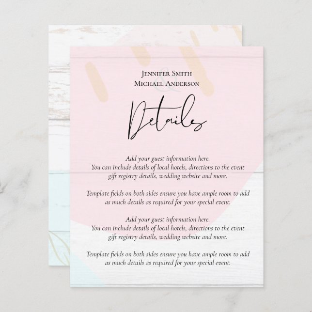 Casamento com Abstrato moderno japonês escandinavo (Frente/Verso)