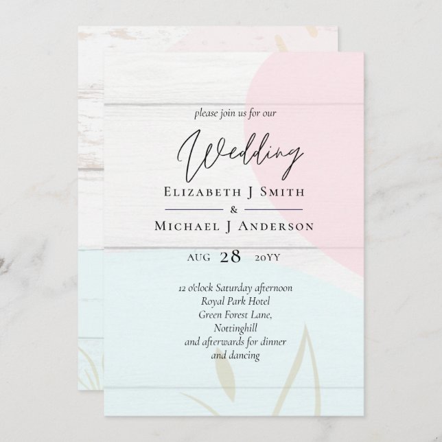 Casamento com Abstrato moderno japonês escandinavo (Frente/Verso)