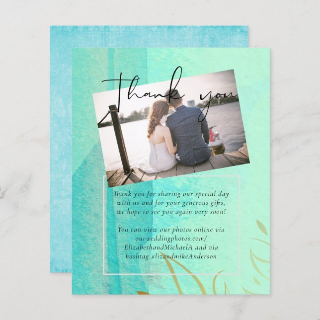 Casamento com Abstrato moderno japonês escandinavo (Frente/Verso)