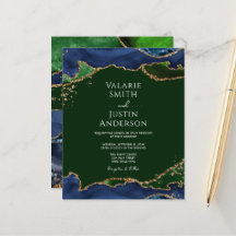 Casamento com Ágata Azul-Marinho e Verde