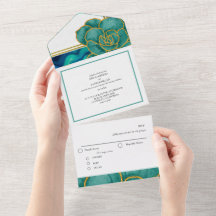 Casamento com Agato Floral Teal & Blue