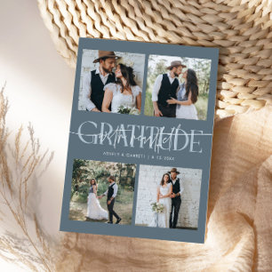 Casamento com Agradecimento Sincero Multi Foto Azu