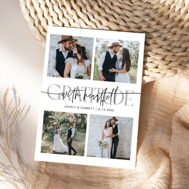 Casamento com Agradecimento Sincero Multi Foto Bra (Criador carregado)