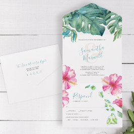 Casamento com Aquarela Tropical no Havaí