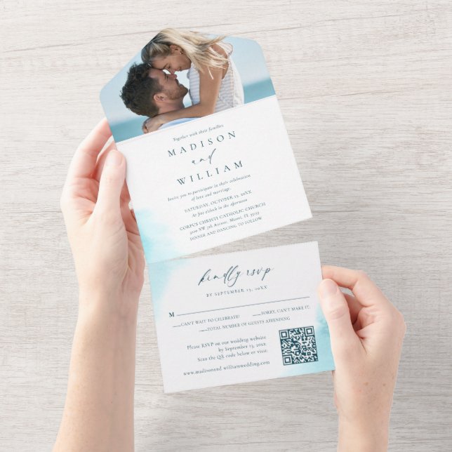 Casamento com Aquarelas da Praia - Todos em Um Con (Aba destacável)