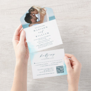 Casamento com Aquarelas da Praia - Todos em Um Con
