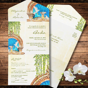 Casamento com Aquarelas pintadas à Mão Espanhola n