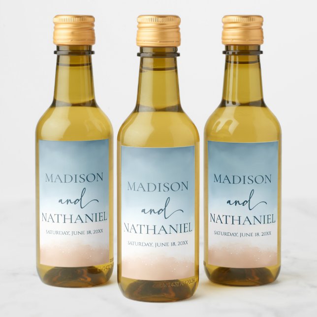 Casamento com areia de praia do Oceano Azul Elegan (Garrafas)