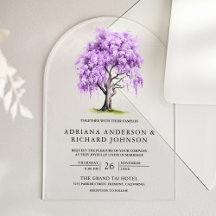 Casamento com Árvore Floral de Wisteria Roxa