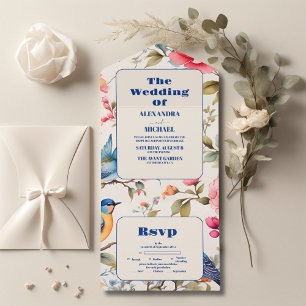 Casamento com Aves Aquáticas Peony Chinoiserie Gar