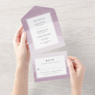 Casamento com Borda Ombre de Ameixa em Aquarela Mo