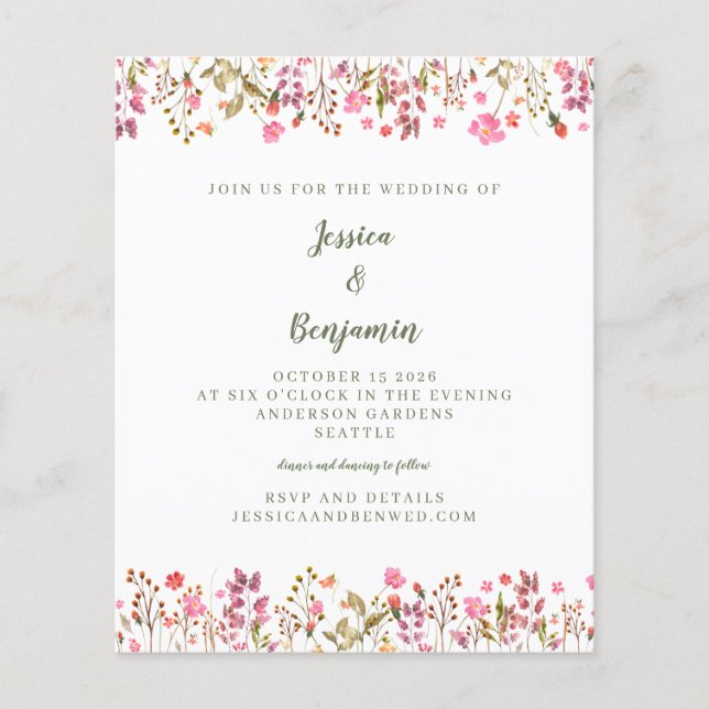 Casamento com Bordadura Floral de Flores Silvestre (Frente)