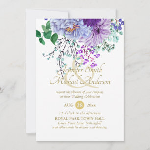 Casamento com Buquê Floral Azul de Sapphire Indul