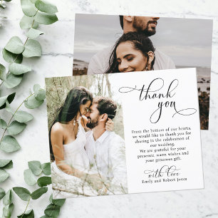 Casamento com Caligrafia Orçamental Obrigado 2 Car