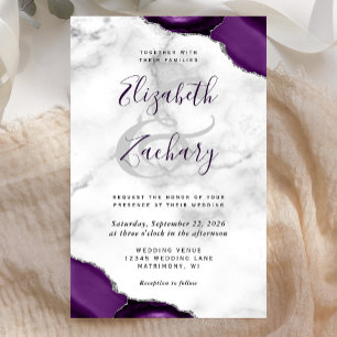Casamento com Cantos de Mármore Ágata Prata Roxo O