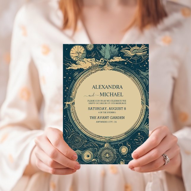 Casamento com Cartão Azul Celestial e Tarot Golg (Criador carregado)