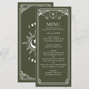 Casamento com Cartão Tarot Elegante Azul e Branco