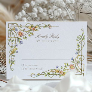 Casamento com Cartões RSVP de Jardim