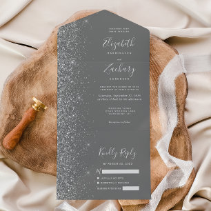 Casamento com Cinzas Modernas Silver Glitter