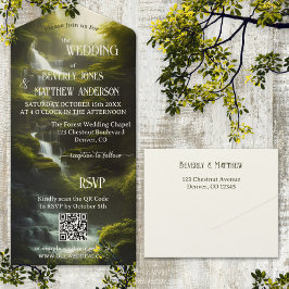 Casamento com Código QR da Floresta em Cascata