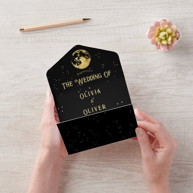 Casamento com código QR de lua estelar celestial (Vídeo)